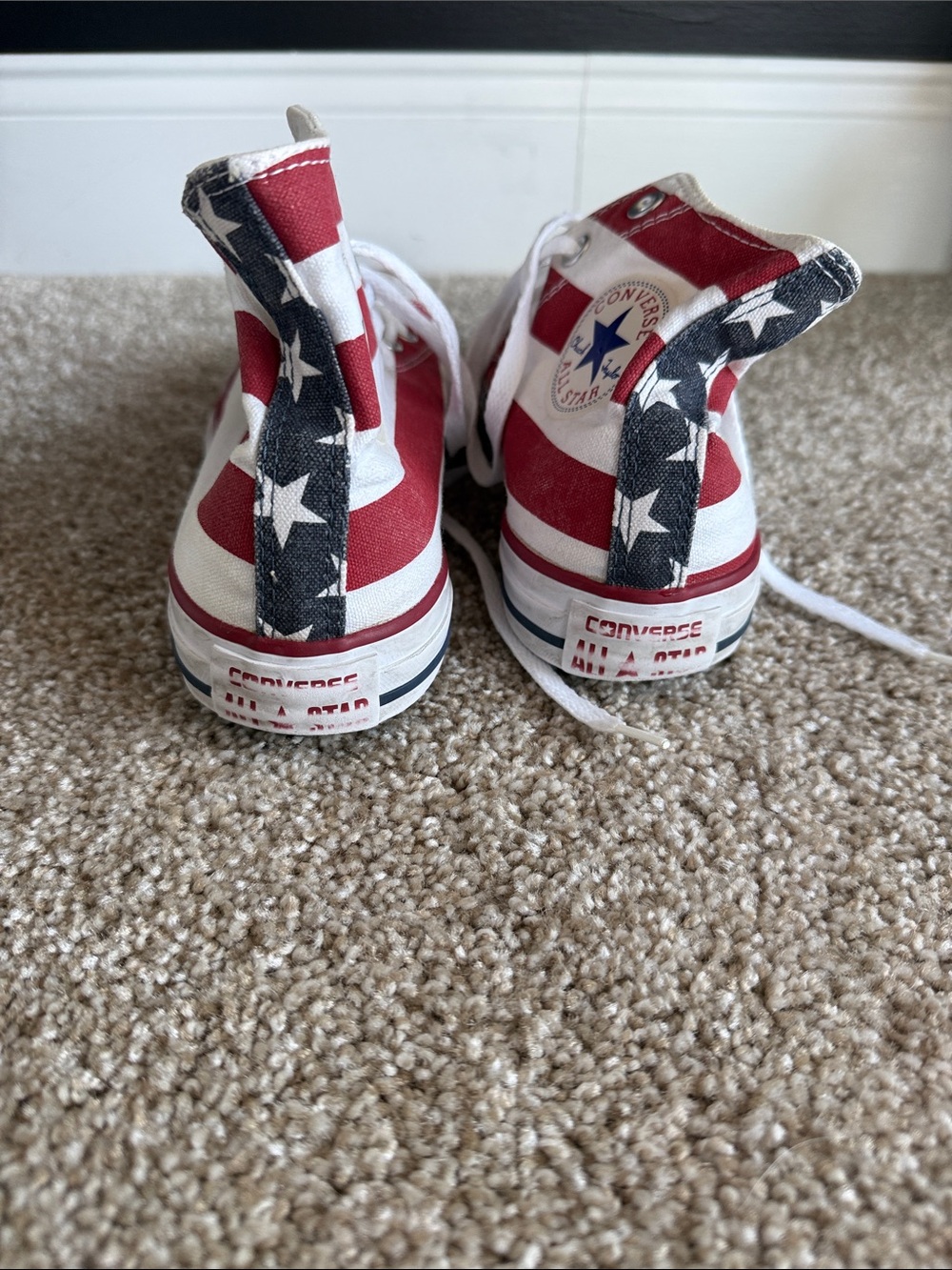 Converse Kids High-Top Sneakers - Red, White, Blue Stars - Picture 5 of 6